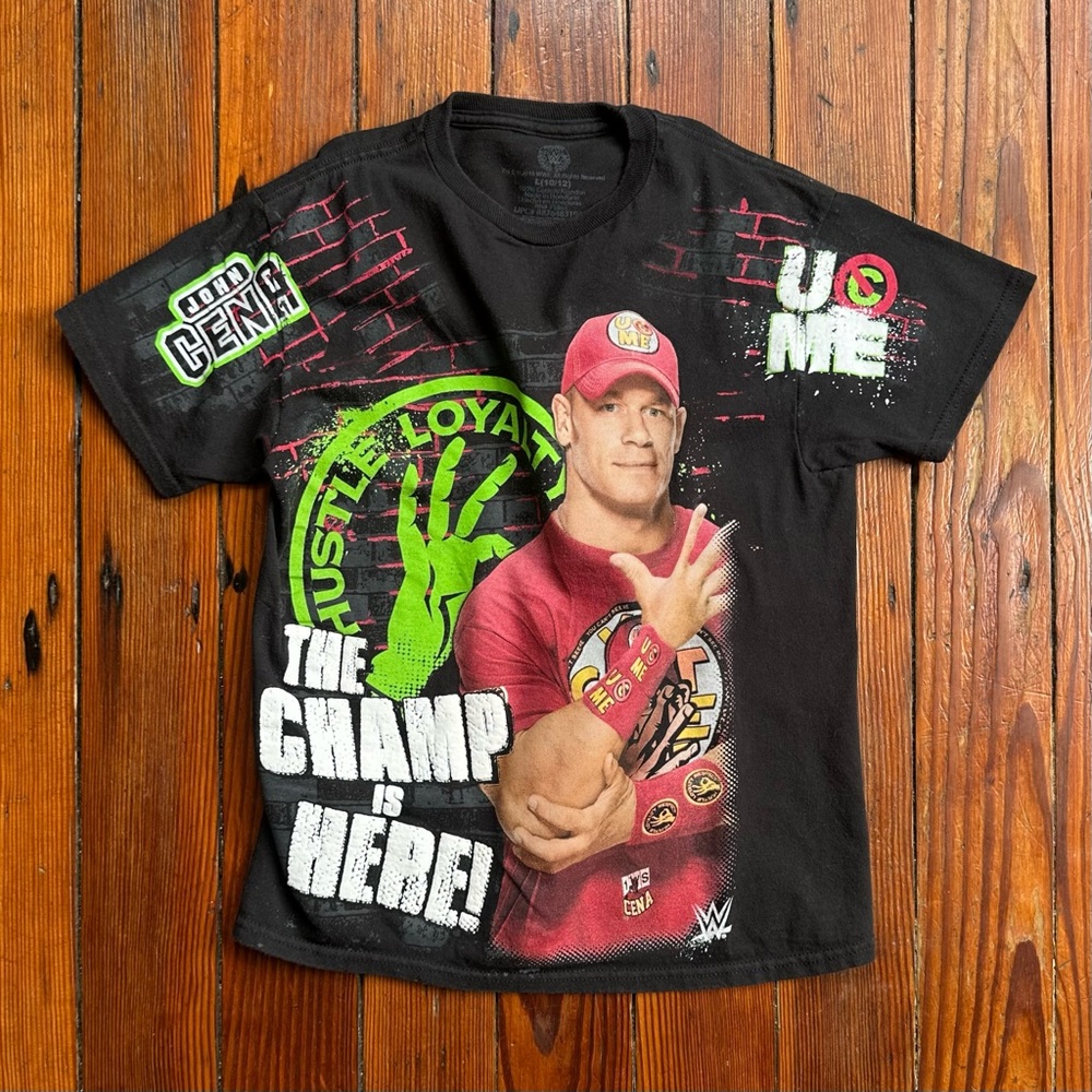 2016 WWE John Cena The Champ is Here U Can’t C Me Brick Wall tee